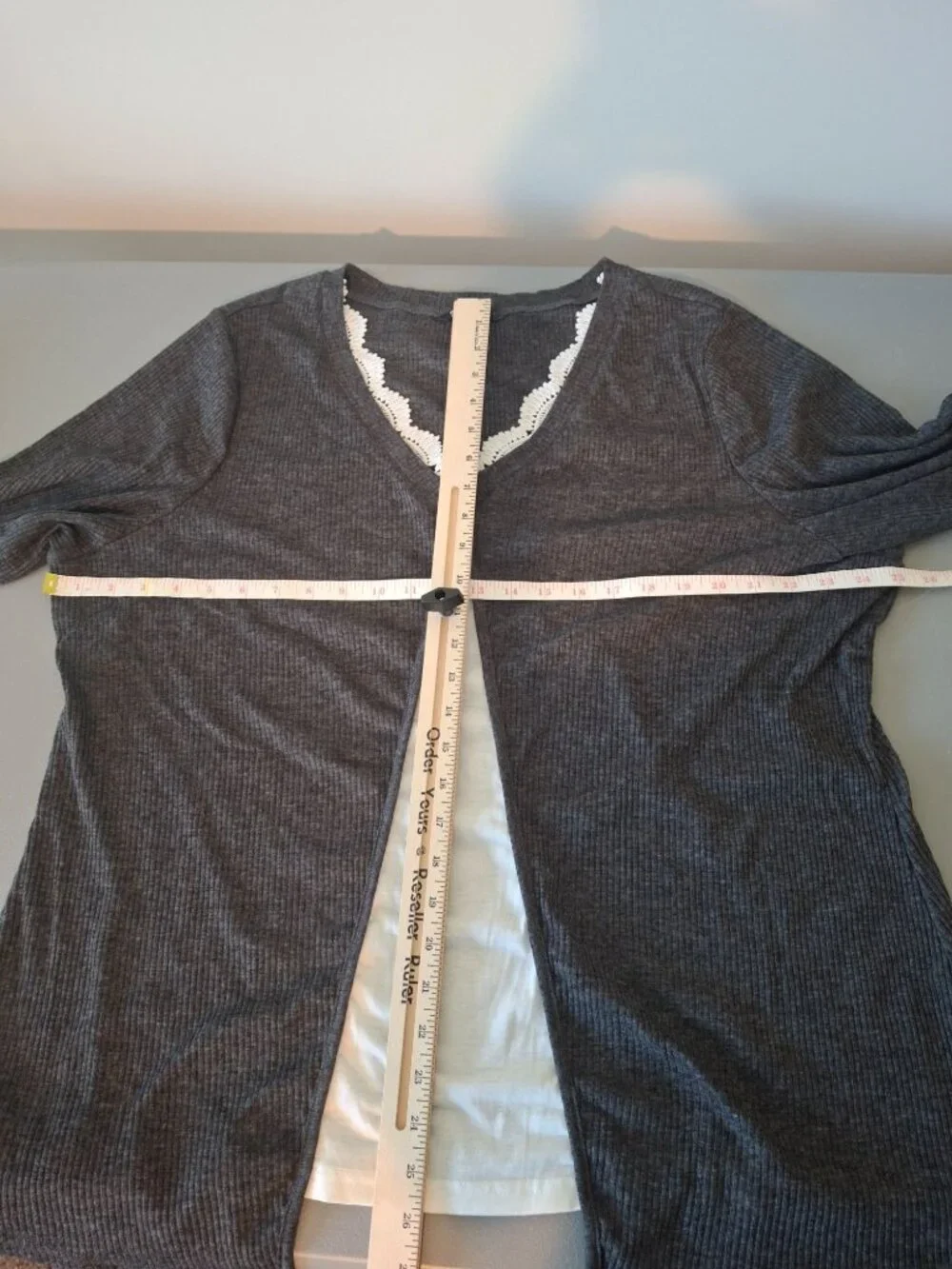 BloomChic Knit Cardigan 2XL Gray Rib Boho Soft Girl Cozy Lounge Plus_6
